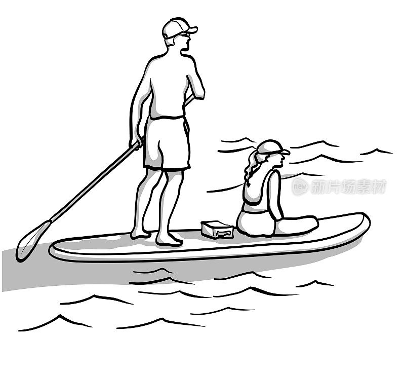 Paddleboarding夫妇