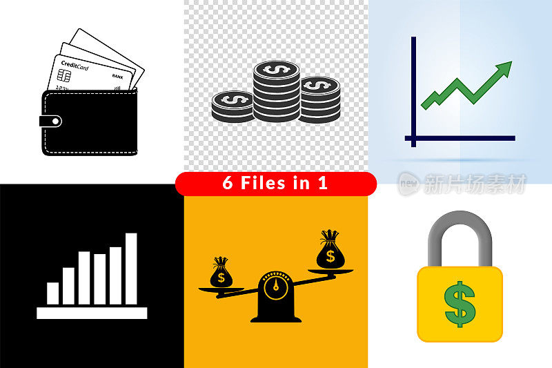 金融和金钱图标。