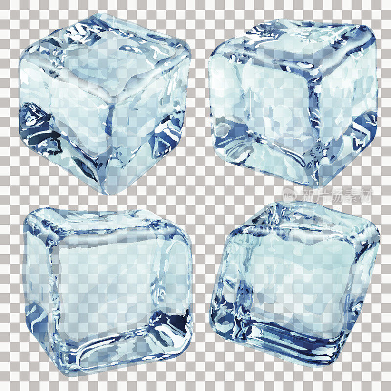 透明蓝色冰块