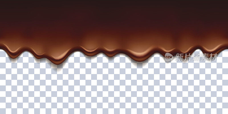 融化流动的巧克力滴边界矢量插图