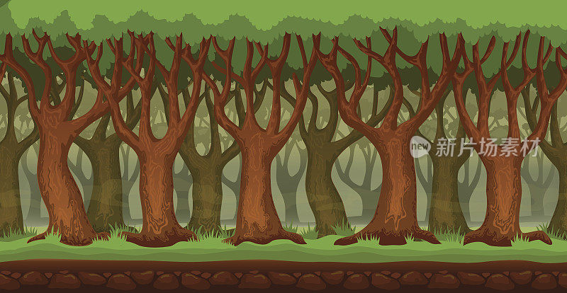 卡通森林视频游戏背景