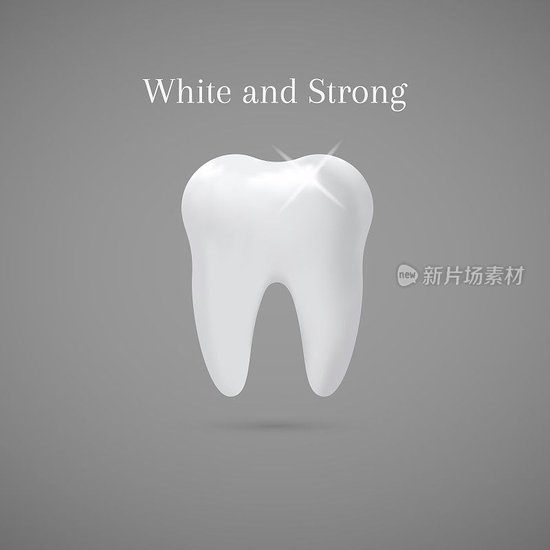 白色和强壮的牙齿象征