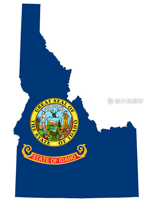 地图旗的美国爱达荷州矢量插图。