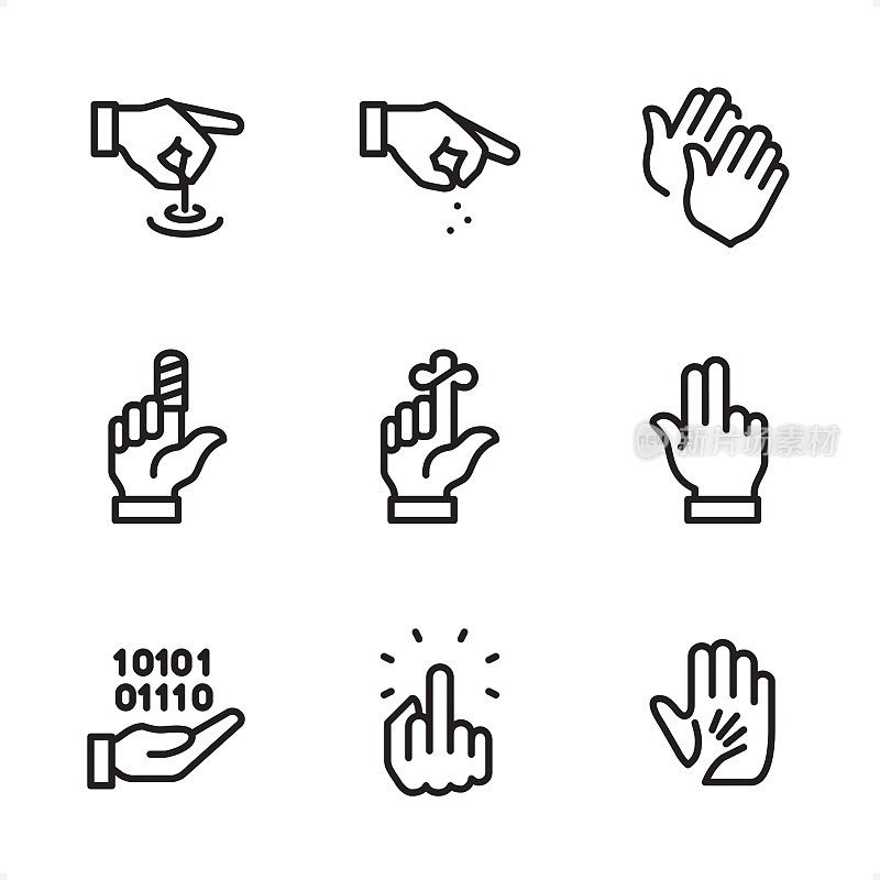手势符号-单行图标