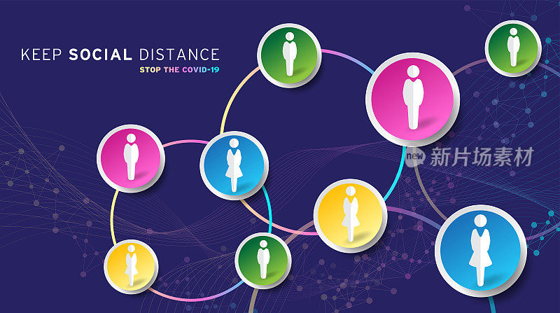 社交距离对抗冠状病毒的传播