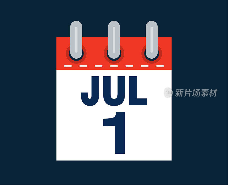 这个月的日历日期是7月1日