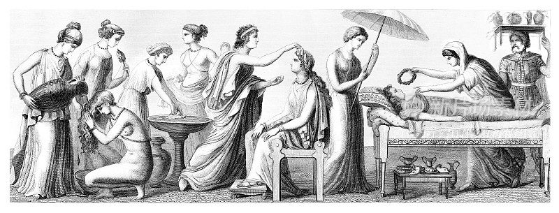 古希腊妇女服饰插图