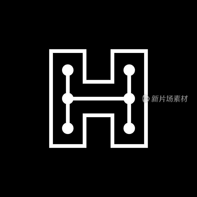 字母H实心标志