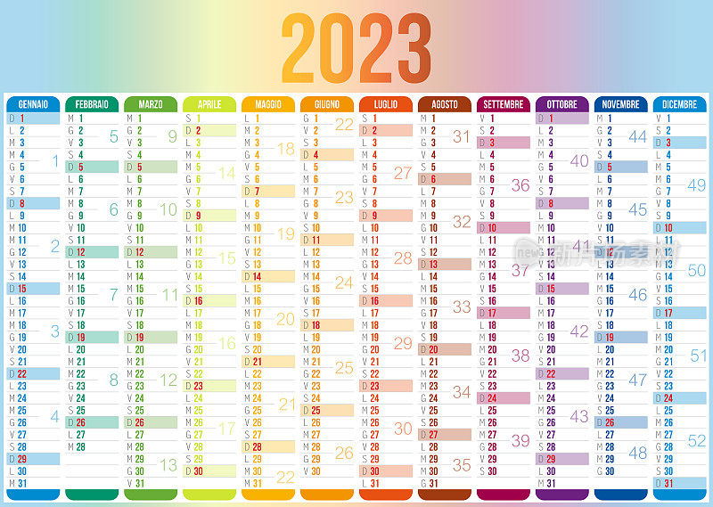 意大利2023年日历