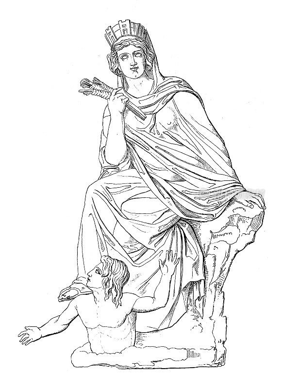 古董插图:希腊艺术，Eutychides的《安提阿的命运》