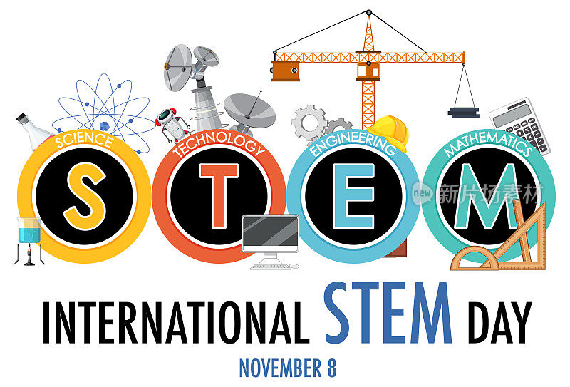 11月8日的国际STEM日标志横幅