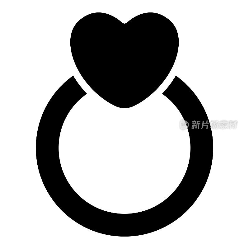 心环，珠宝黑色图标