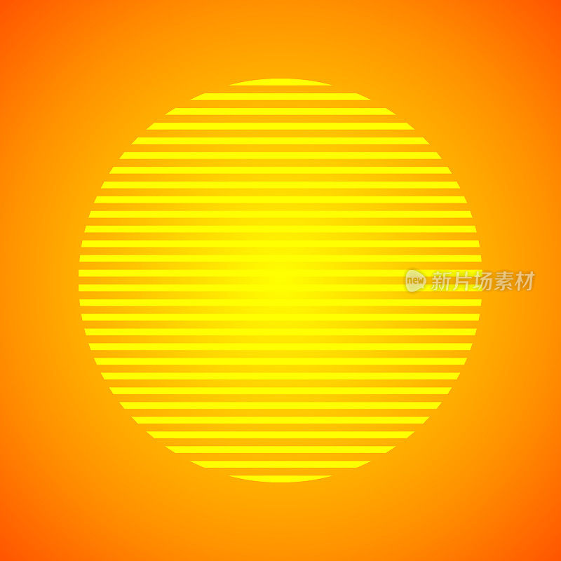 条纹太阳。由不同形状组成的条纹