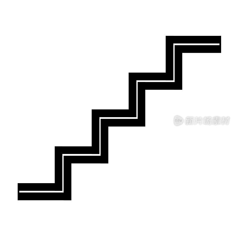 简单的楼梯，梯子，楼梯，台阶图标。平面网页设计元素的网站或应用程序。