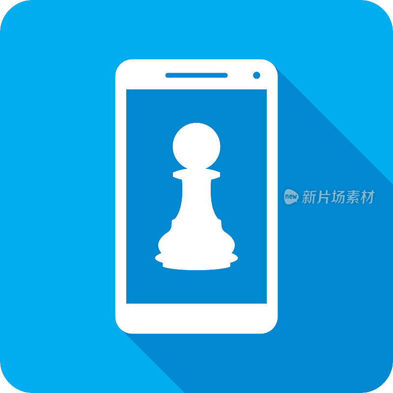 象棋棋子智能手机图标剪影