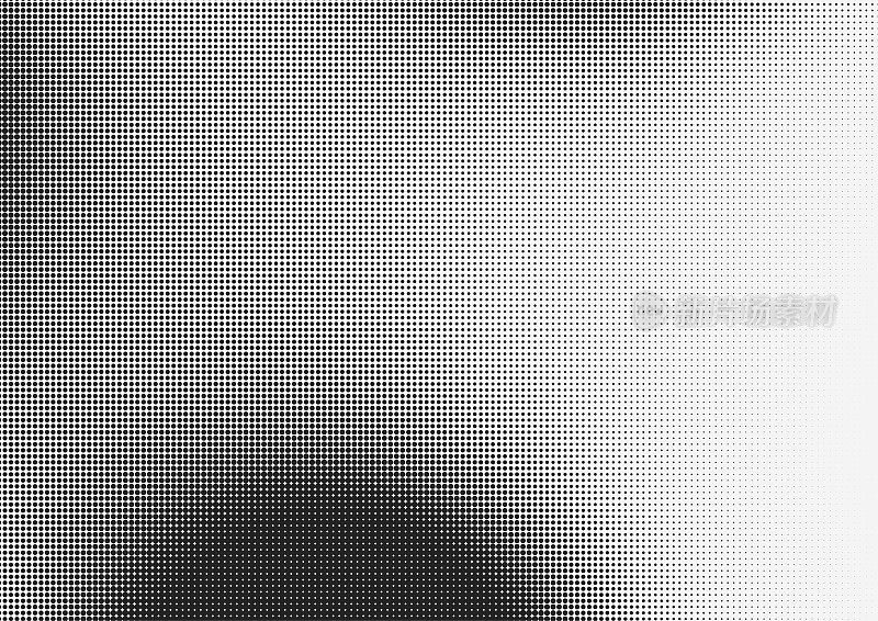 抽象黑白曲线圆单色半色调图案横幅背景