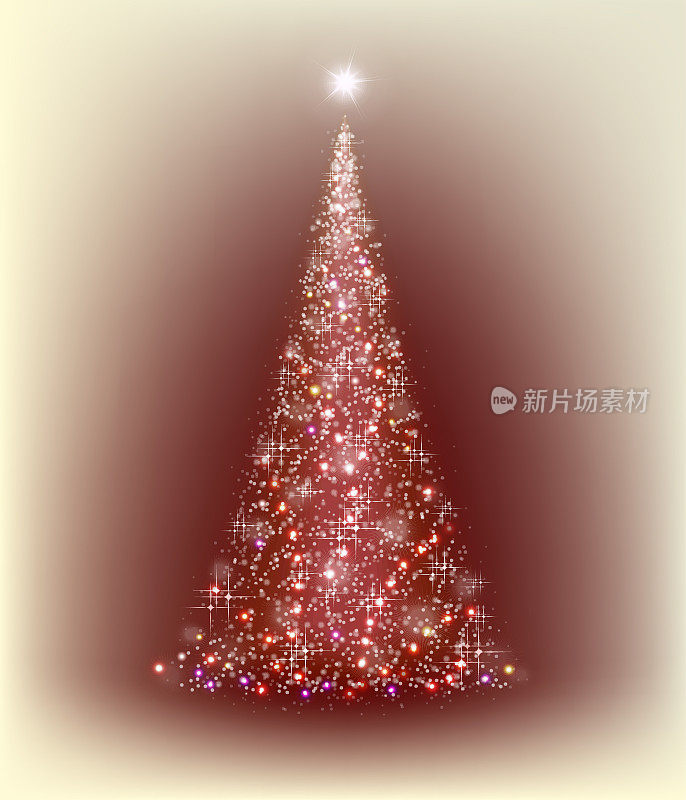 红色圣诞树与米色背景
