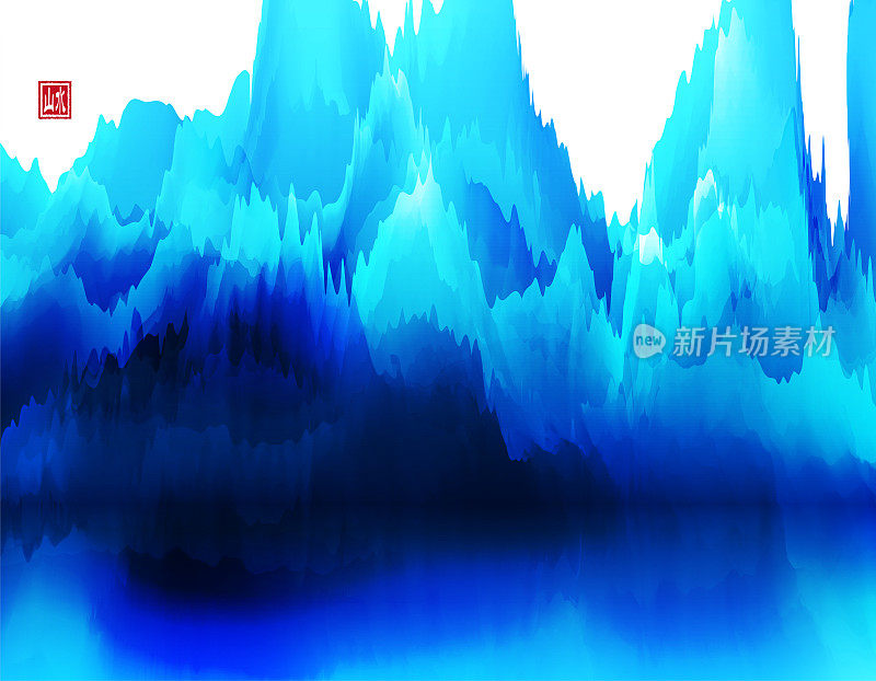 色彩中国山水画山水图案背景