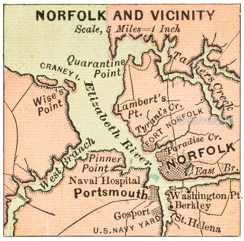 1899年的诺福克地图
