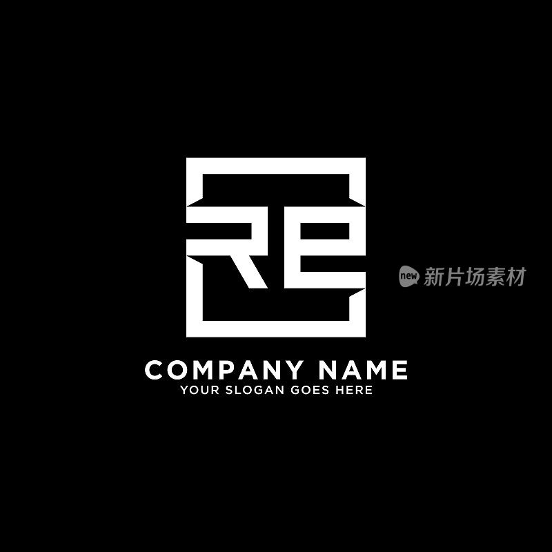 RE初始logo灵感，干净的方形logo模板