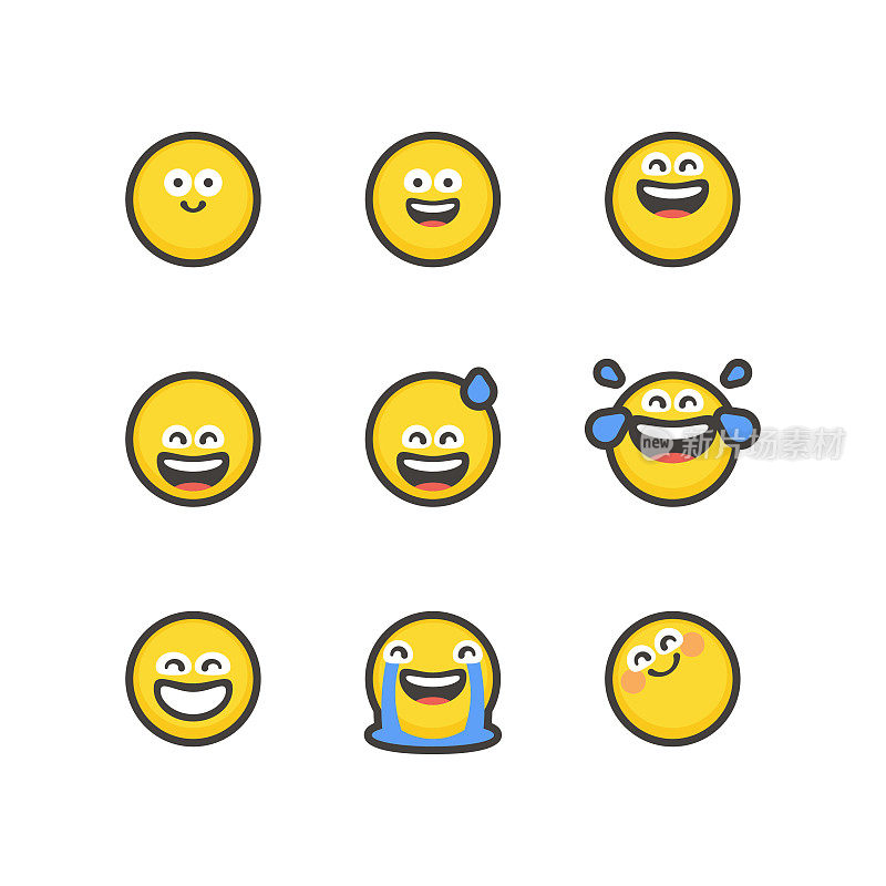 emoticon设置平面设计轮廓线