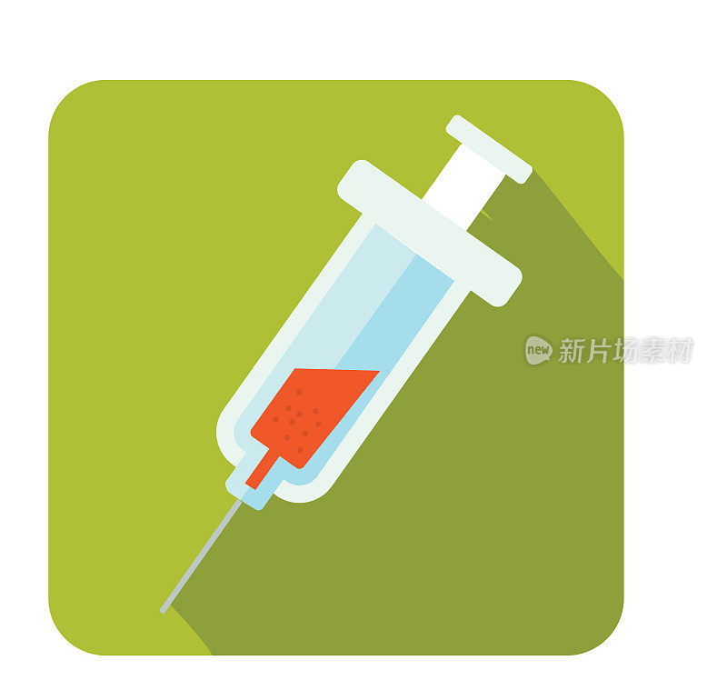 感冒和流感病毒注射器与流感疫苗图标