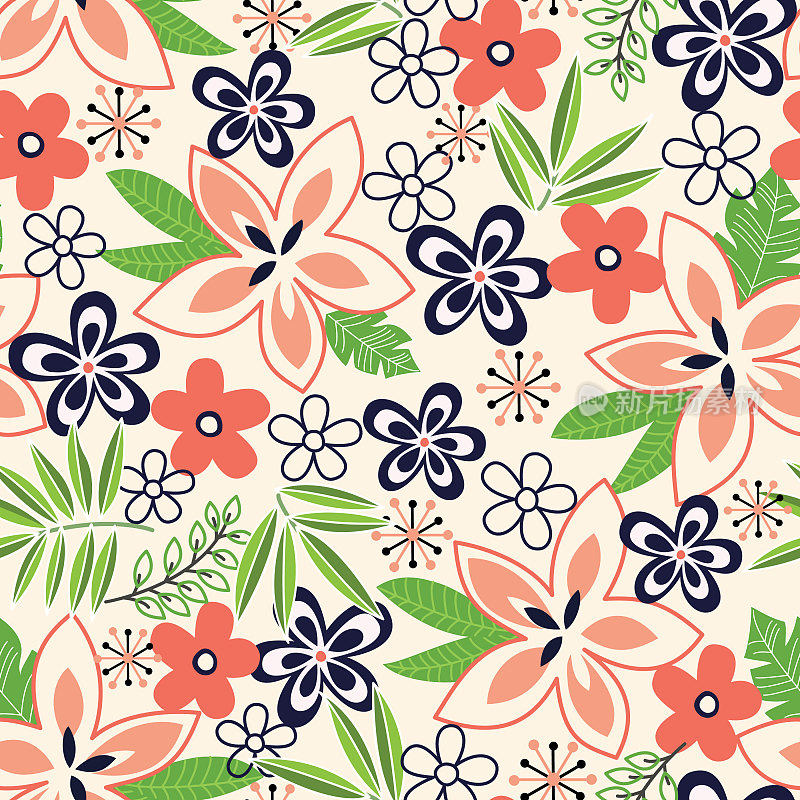花无缝图案。