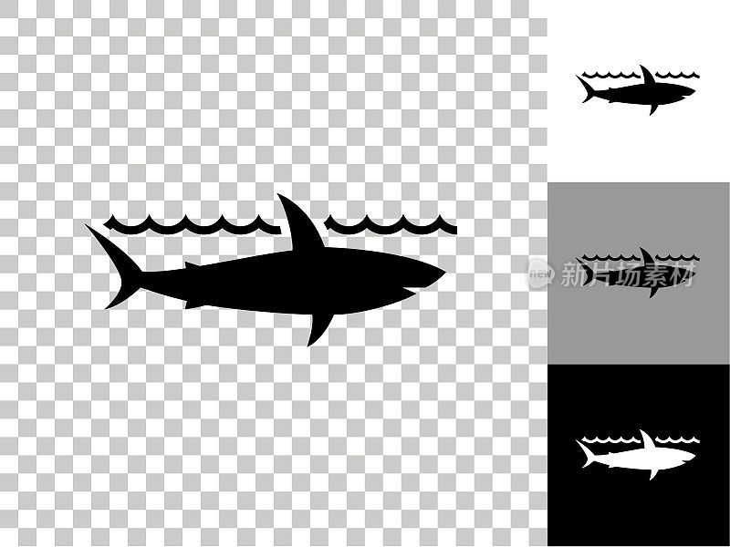 鲨鱼图标在棋盘上透明的背景