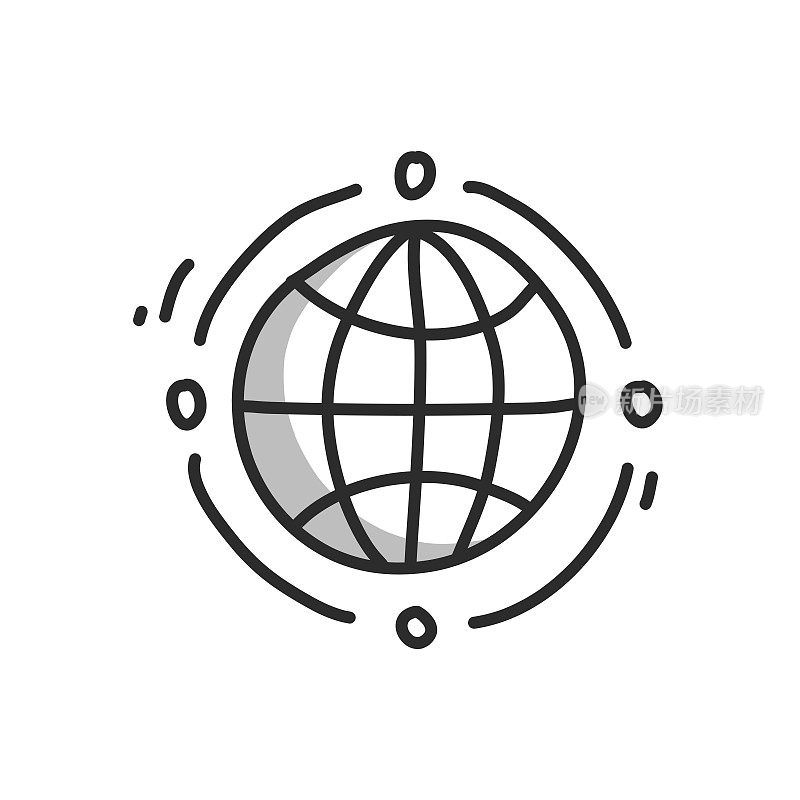 全球网络线图标