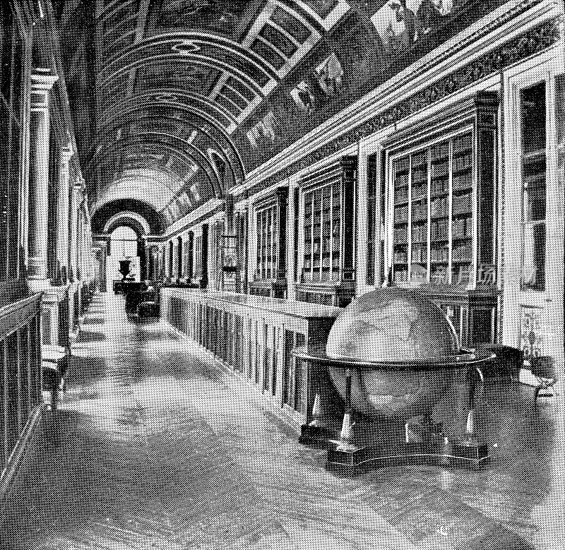 戴安娜画廊Ch?teau德枫丹白露枫丹白露，法国- 19世纪