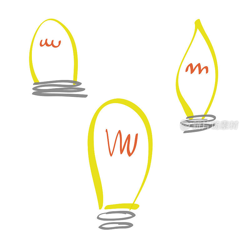 灯泡卡通插图