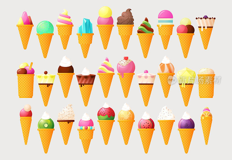 冰淇淋夏季插画