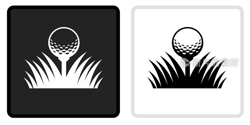 高尔夫球图标上的黑色按钮与白色滚动