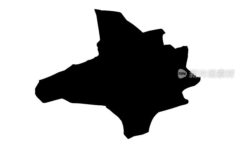 哥伦比亚阿梅洛市的黑色剪影地图