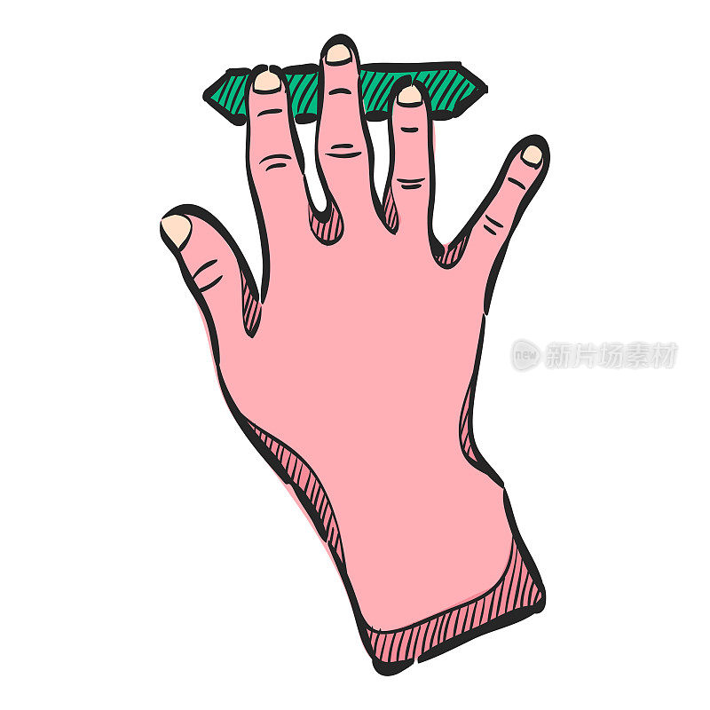 彩色绘图中的手指手势图标。小玩意触摸板显示智能手机笔记本电脑