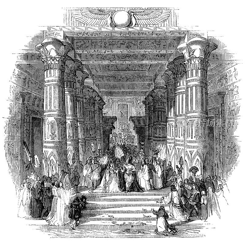马库斯·安东尼和克利奥帕特拉七世进入埃及亚历山大的克利奥帕特拉宫殿-莎士比亚的作品