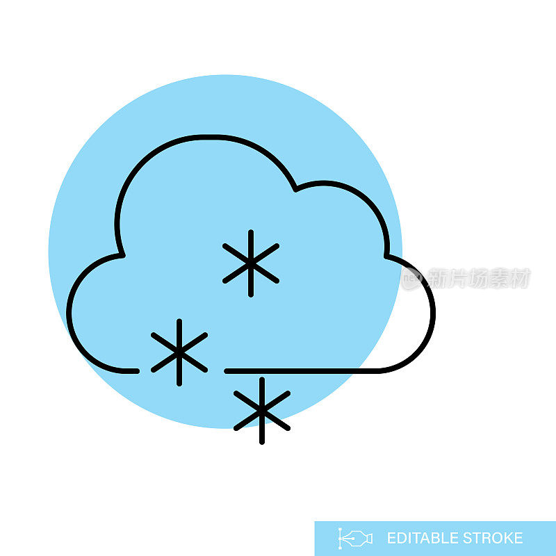 雪-天气细线图标