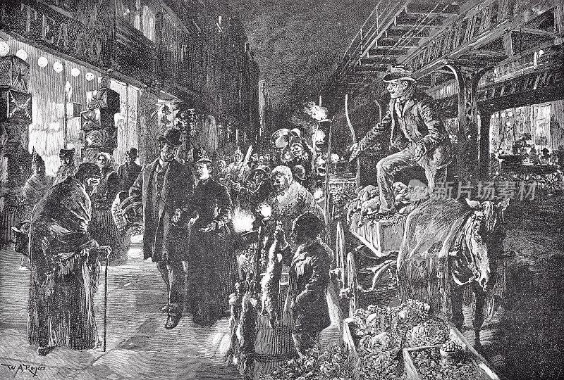 1890年，纽约第九大道的周六夜市