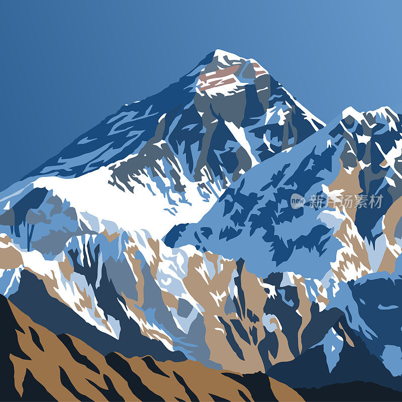 珠穆朗玛峰，尼泊尔喜马拉雅山