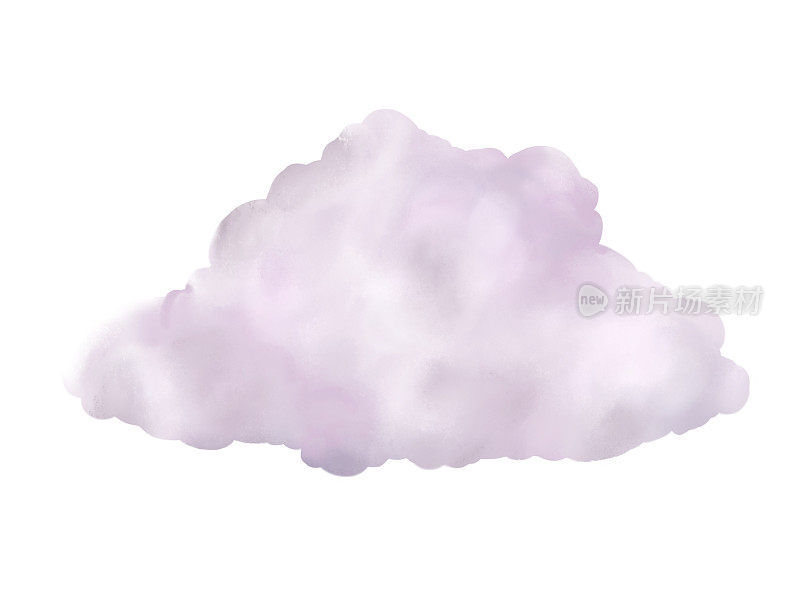 逼真的水彩云隔离在白色背景ep05