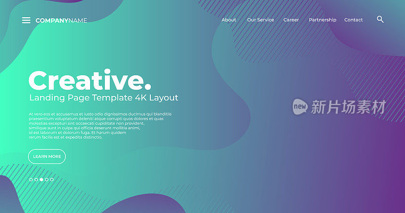 4K登陆页面模板-抽象动态，现代，未来，多色，简单的网站模板背景