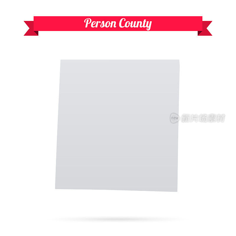 北卡罗来纳州的珀森县。白底红旗地图