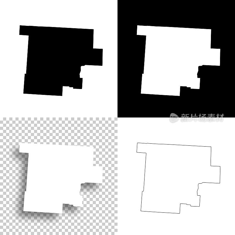 摩根县，俄亥俄州。设计地图。空白，白色和黑色背景