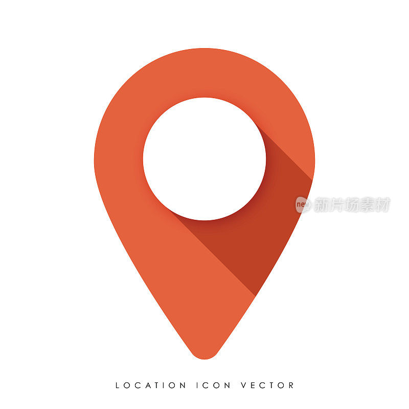 地图引脚图标矢量插图。