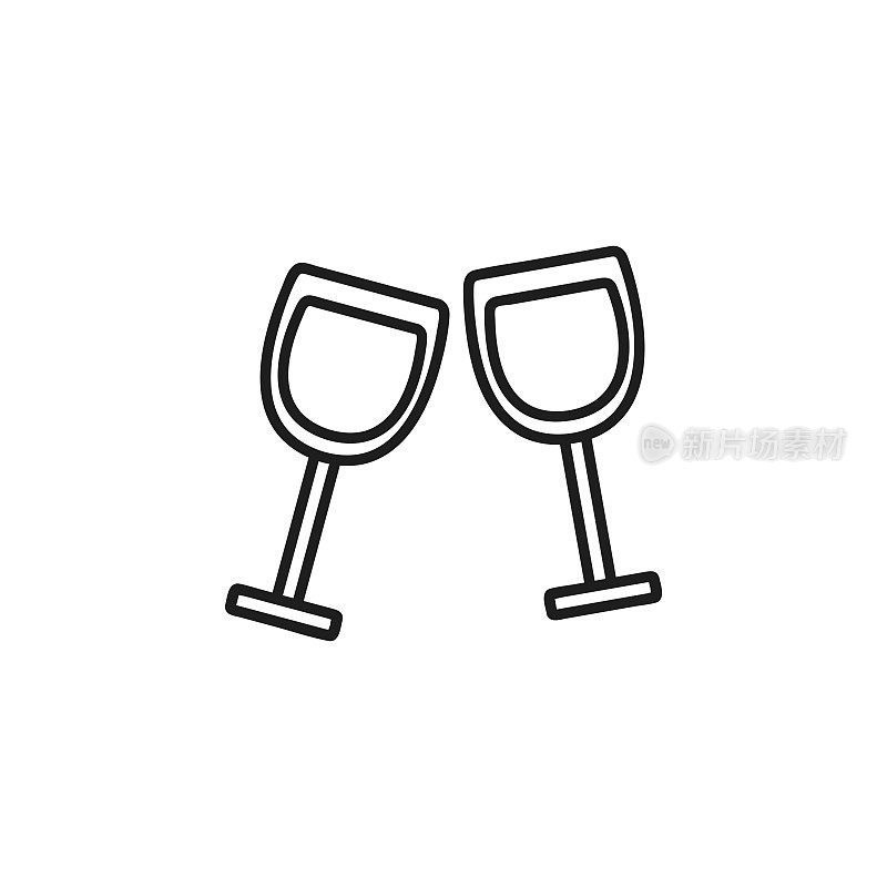 黑白庆典酒杯插图