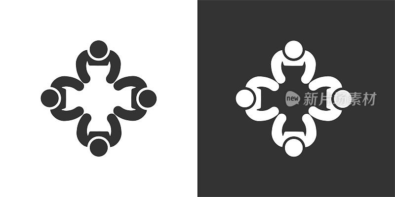 团队合作的图标。固体图标，可以应用在任何地方，简单，像素完美和现代风格
