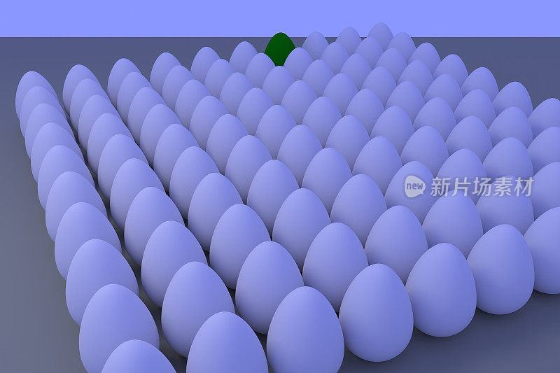 许多鸡蛋在微蓝的环境光中……