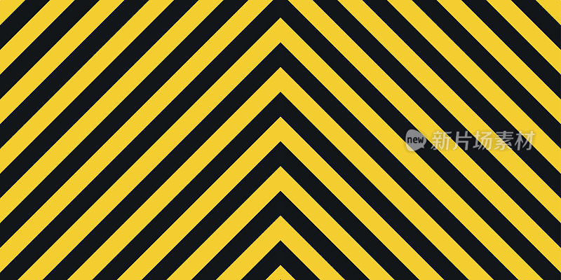 警告条纹矩形背景，黄色和黑色条纹对角线不同的方向，警告要小心-潜在的危险大小的负载向量标志模板
