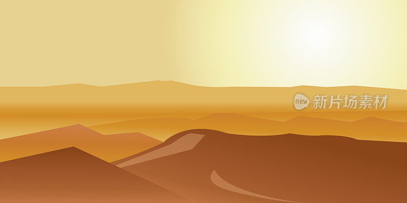 太阳下的干燥沙漠