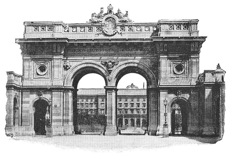 奥地利维也纳弗朗茨约瑟夫兵营的大门――19世纪奥匈帝国